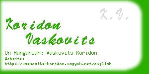 koridon vaskovits business card